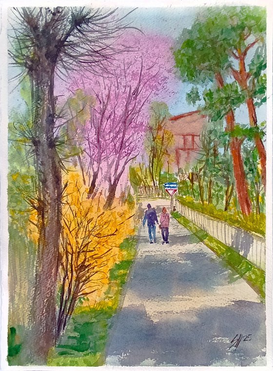 A Walk Along the Spring Alley