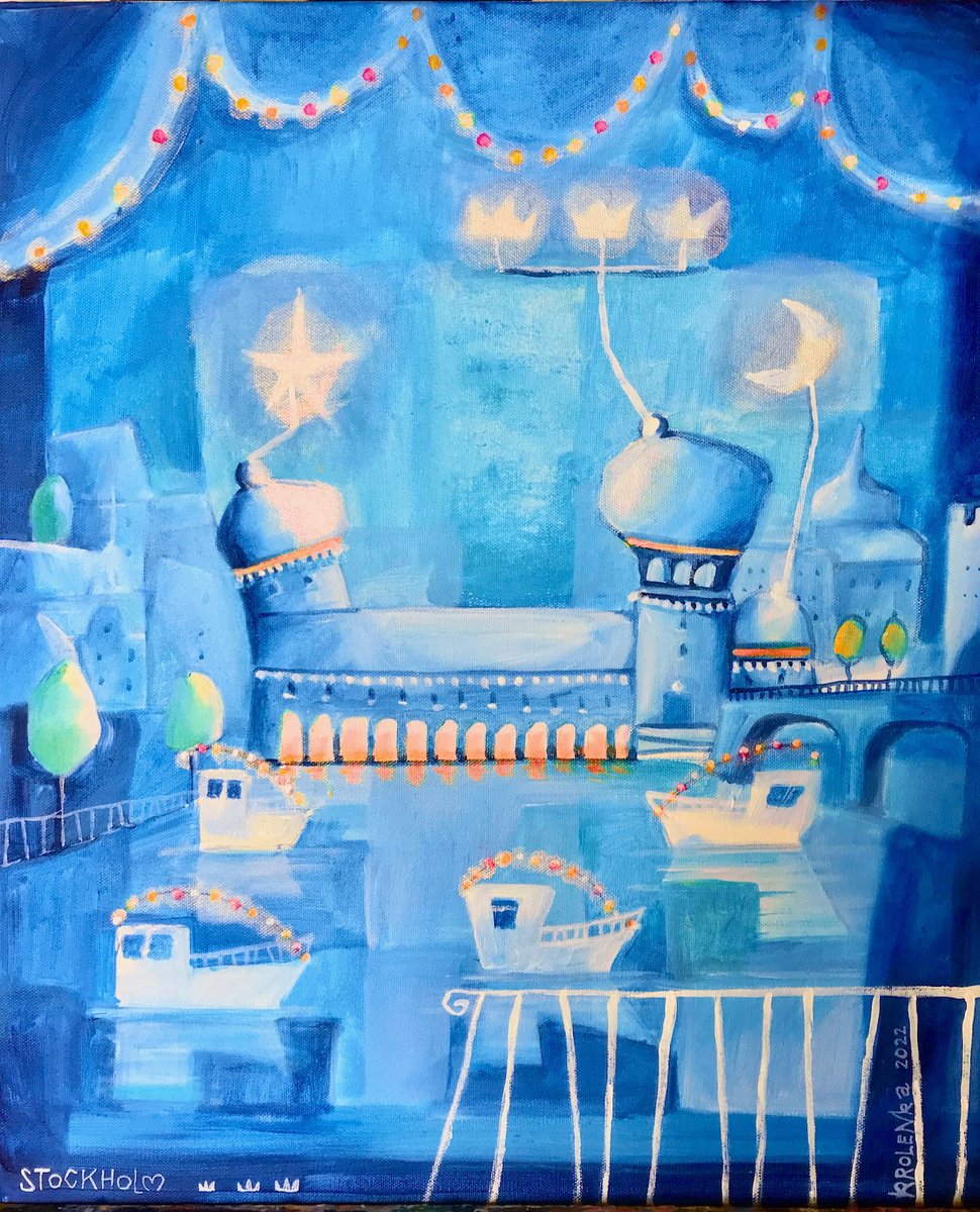 Blue night in Stockholm by Alexandra Krasuska