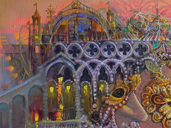 "Carnival Travel" Original painting Oil on canvas Home decor