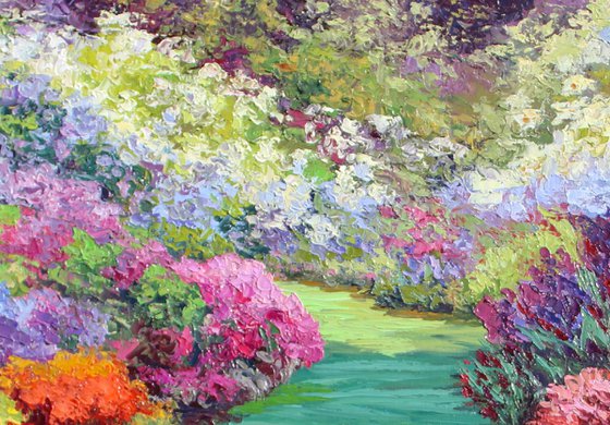 European Garden Oil painting by Kristen Olson Stone | Artfinder