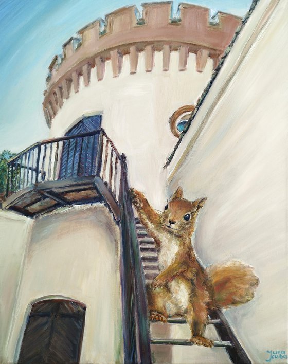 Squirrel On The Stairs