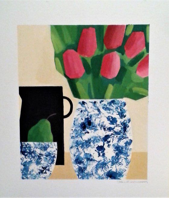 Tulips in a Chinese Vase