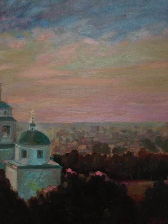 Ukrainian artwork landscape church