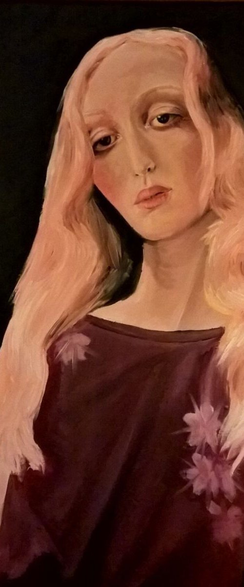 Girl in a red dress by Viktória Déri