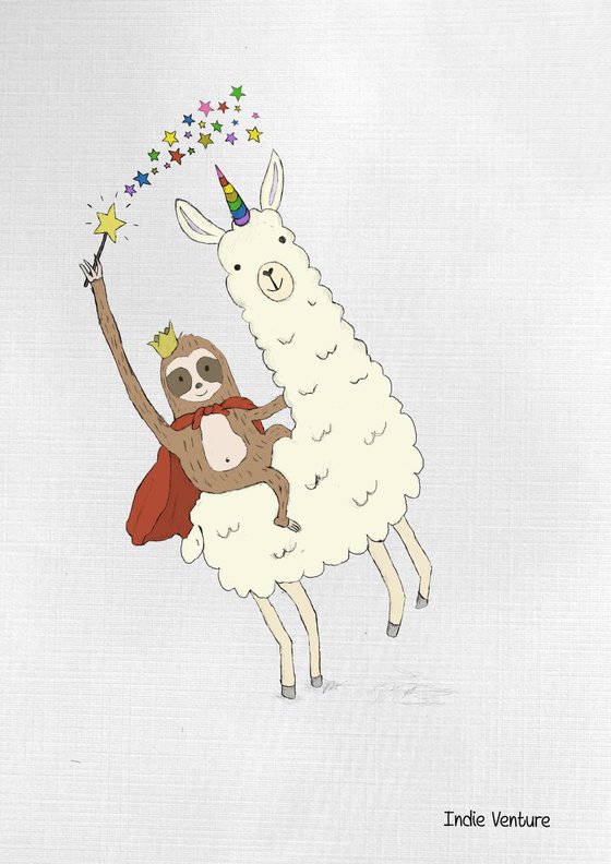 Sloth riding Llamacorn