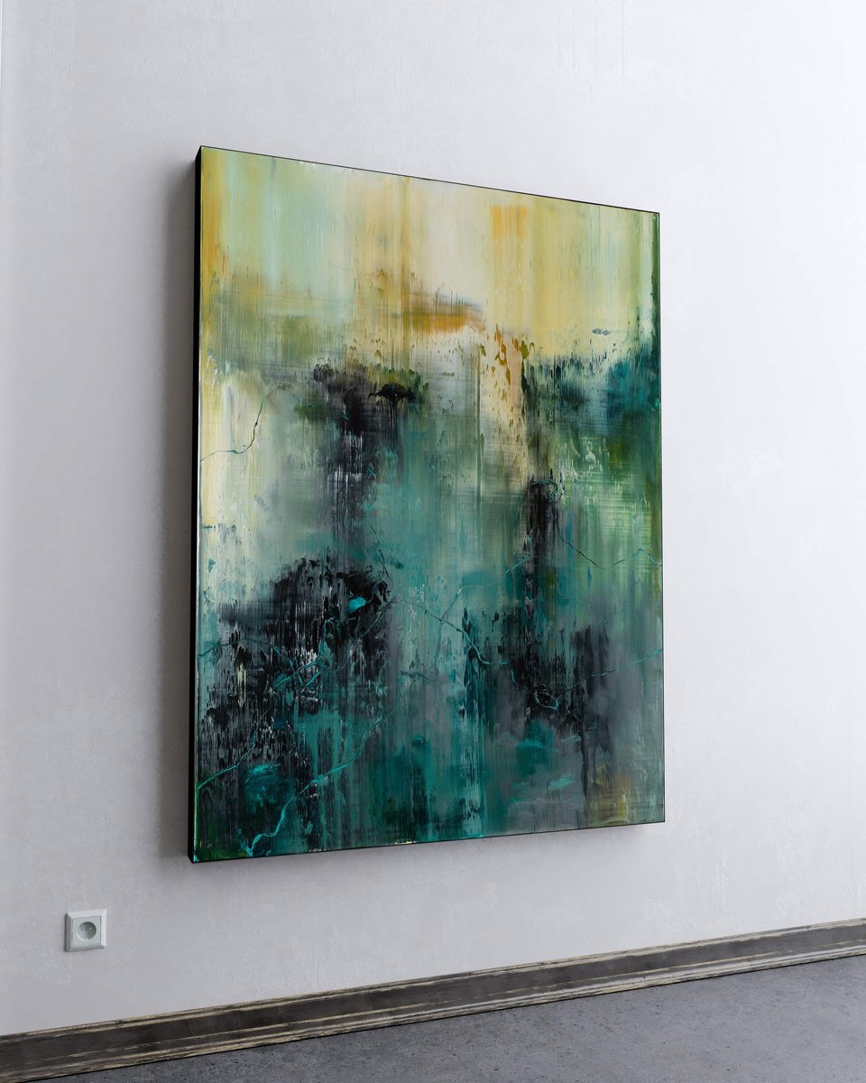 Organic Abstract Acrylic Painting By Nemanja Nikolic, 36 X 48", The Shape Of Time, Original Artwork