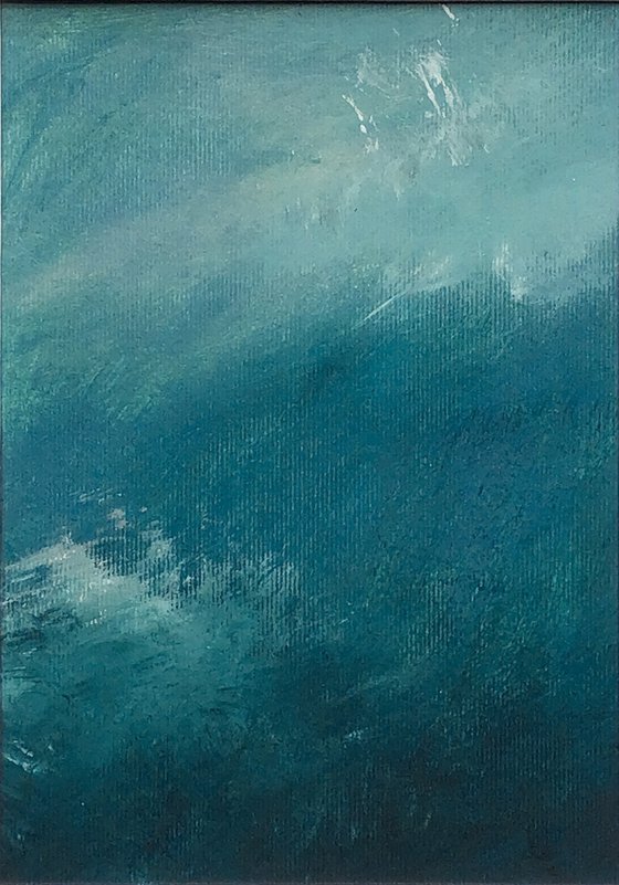 Waves II - Mounted abstract painting