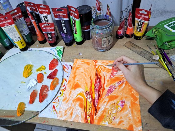 Set of 2 «Flaming Blooms»