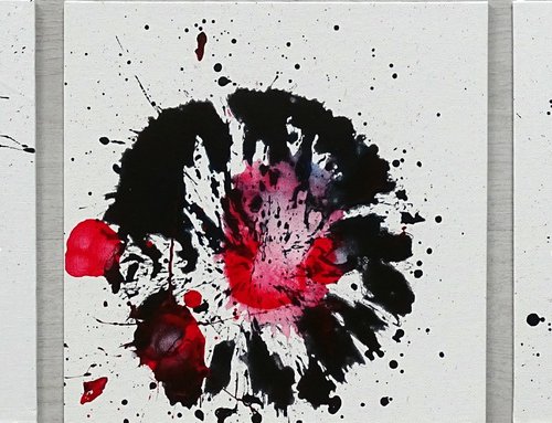 Smashing black and red (triptych) by Conrad Bloemers