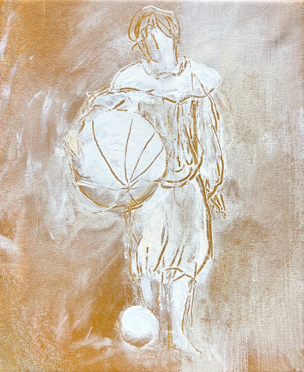 Expressive Portrait Oil Painting By Zakhar Shevchuk, 13 X 15", Circus I, Original Artwork