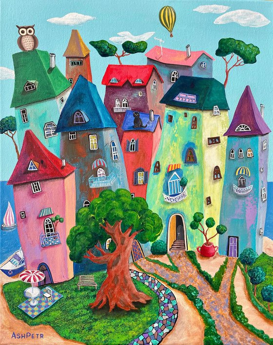 Cozy village by the sea