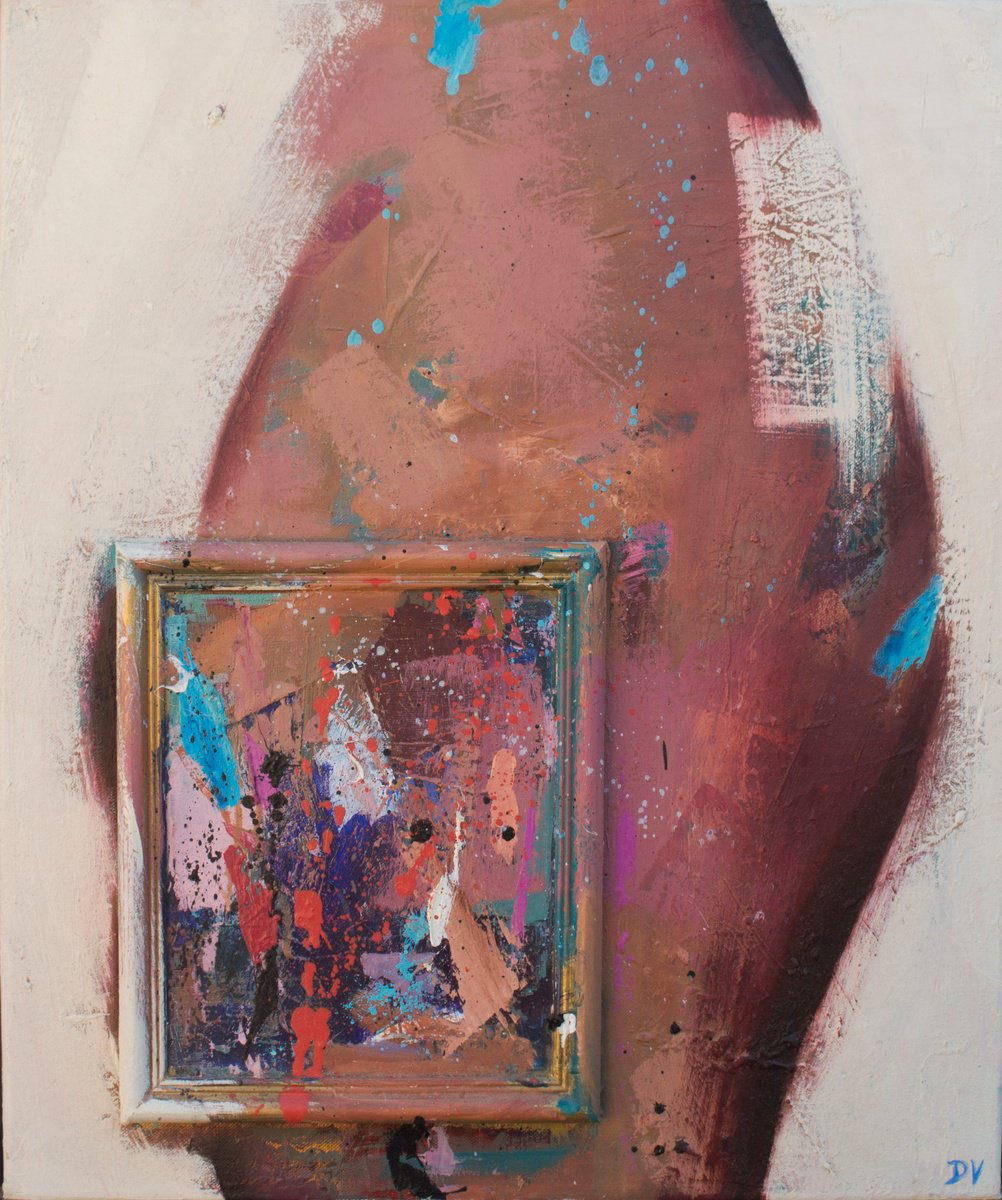 Expressive Abstract Oil Painting By Damien Venditti, 20 X 24, Within Without - Music Series, Original Artwork