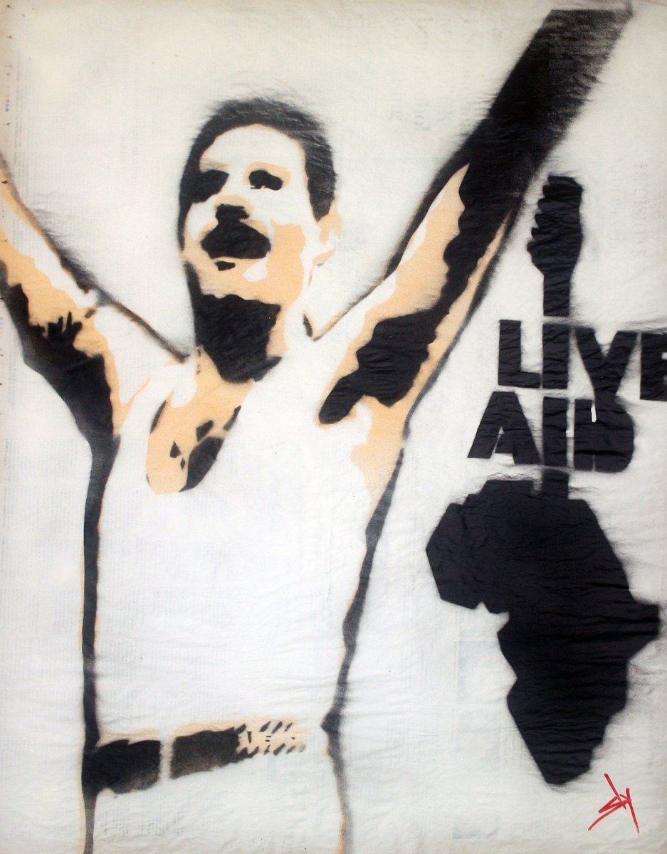 Urban And Pop Painting , Pop Moment 2 Live Aid (U). By Juan Sly, 23 X 30, Artwork For Sale On Artfinder