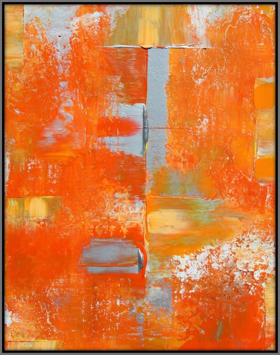 Abstract Orange Peach Silver Patterns II