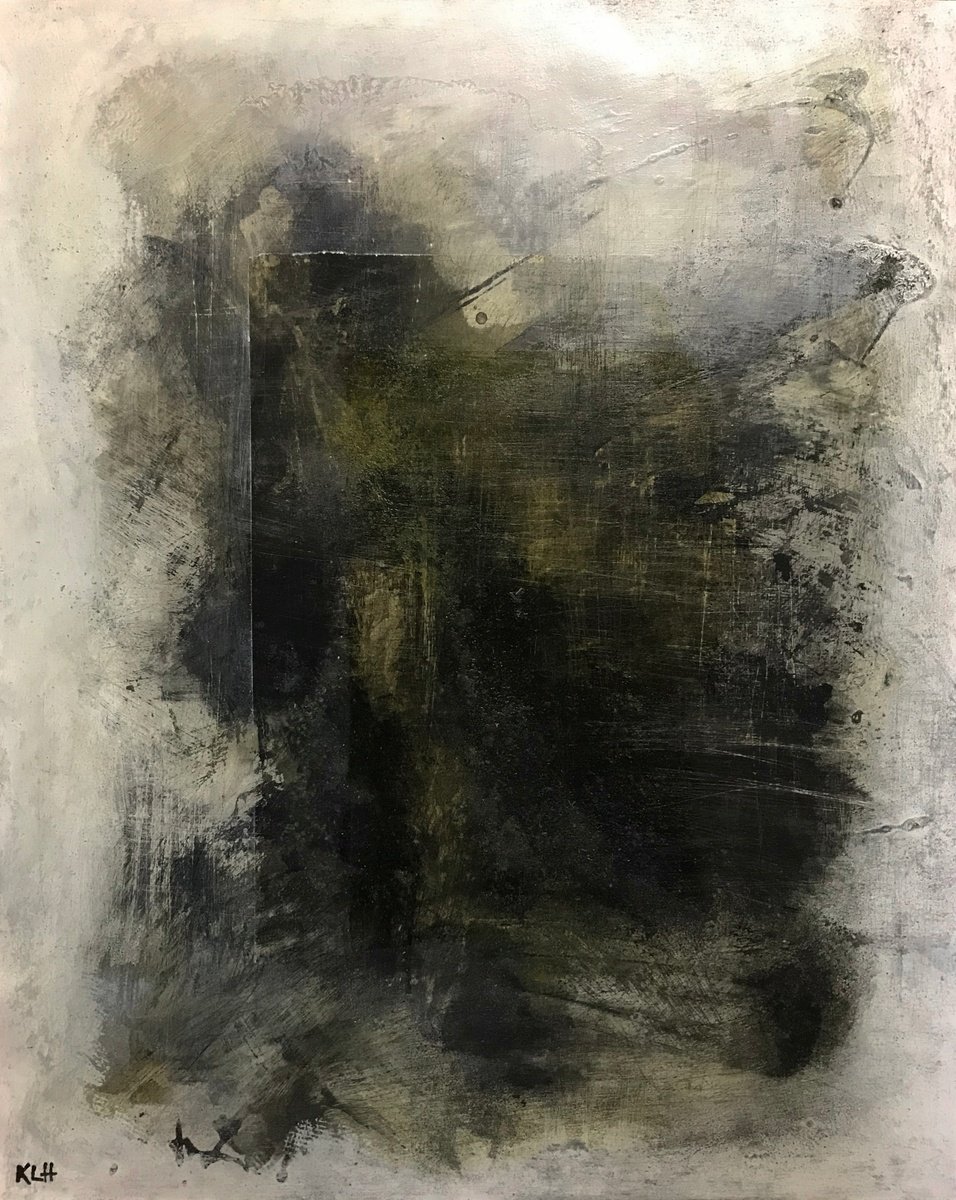 Organic Abstract Oil Painting By Kris Haas, 19 X 24", Worn & Torn #7, Original Artwork