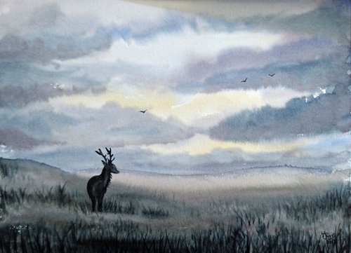 Stag  16x20 by vicki griggs