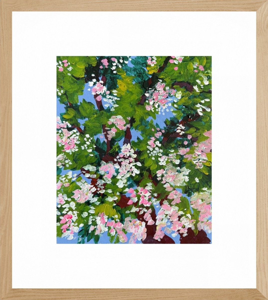 Expressive Landscape Painting By Gela Mikava, 14 X 16, The Spring, Original Artwork