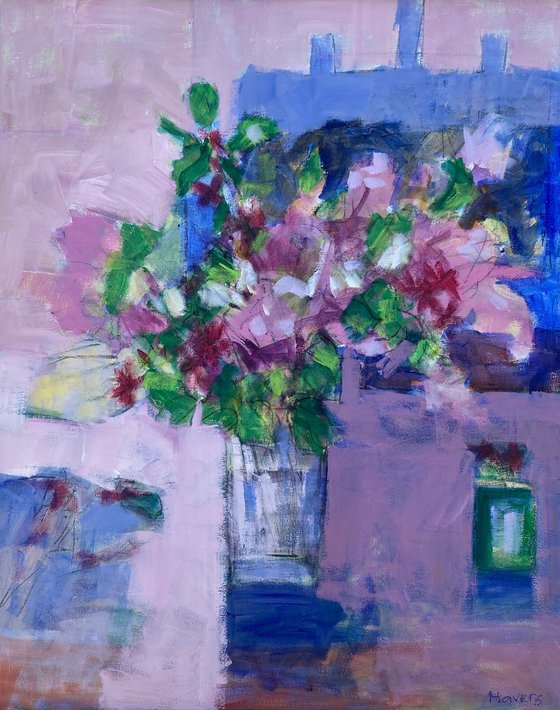 Flowers with Blue Pink