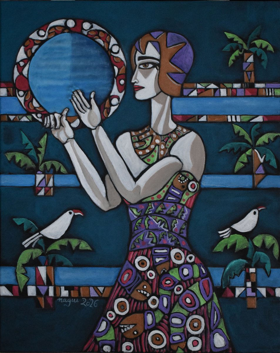 A Tambourine Moon By Nagui, 16 X 20, Artwork For Sale On Artfinder