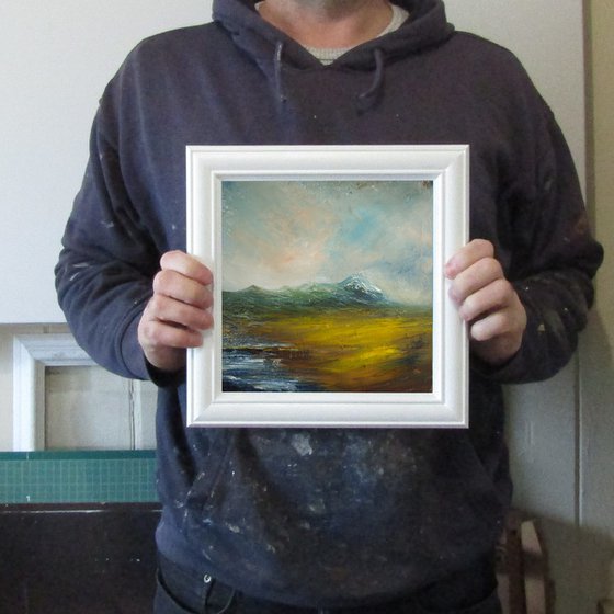Monadh òir, golden moorland Scottish landscape framed painting