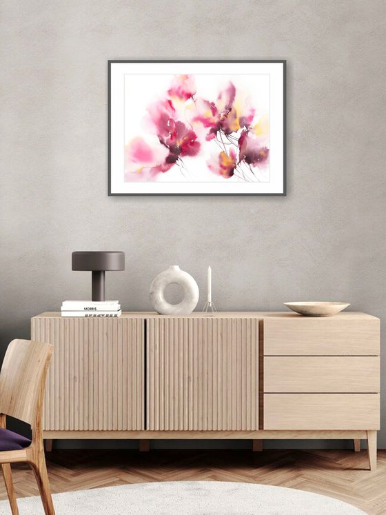 Bright abstract flowers