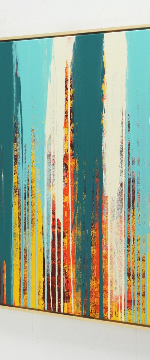 Tip Top Drips - Incl. Wooden Frame - 95 x 95 cm - Ronald Hunter 19J by Ronald Hunter