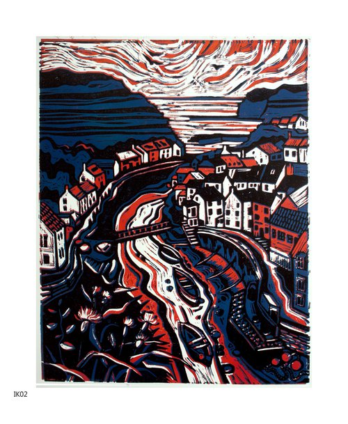 Staithes - Lino prints by Julia  Rigby