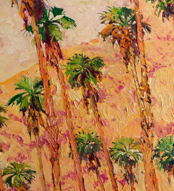 Desert Palms and Mountains. Palm Springs