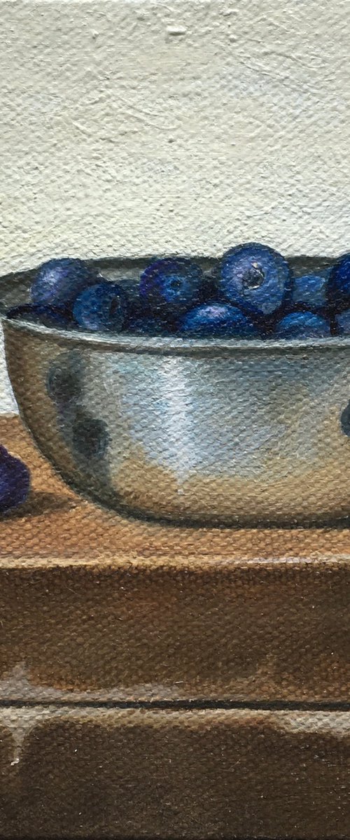 Blueberries in Silver Bowl by Priyanka Singh