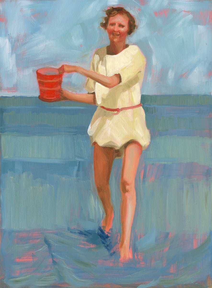 Impressionistic Portrait Oil Painting By Sara Netherway, 13 X 17", Carpe Diem, Original Artwork