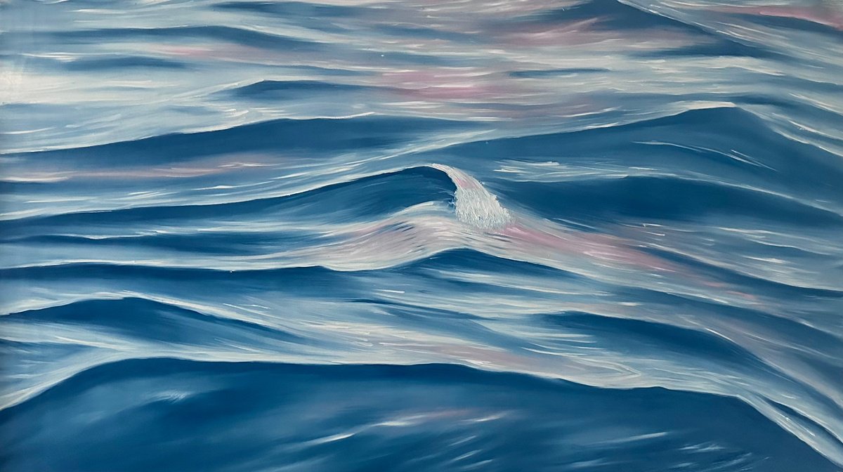 Surrealistic Landscape Oil Painting By Alanah Jarvis, 58 X 31, A Still Kind Of Movement, Original Artwork