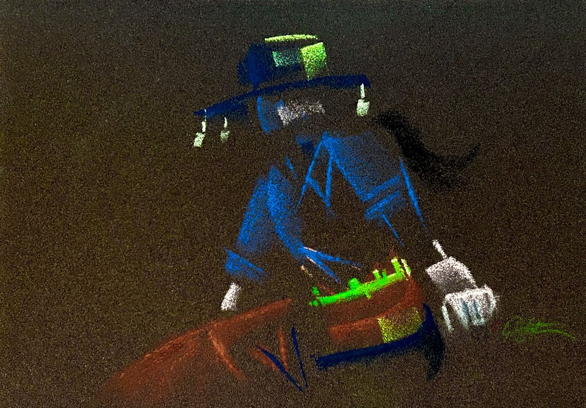 Expressive Portrait Pastel Drawing By Deke Wightman, 12 X 8, Waiting For The Dance, Original Artwork