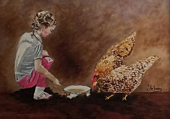 Chicken and child