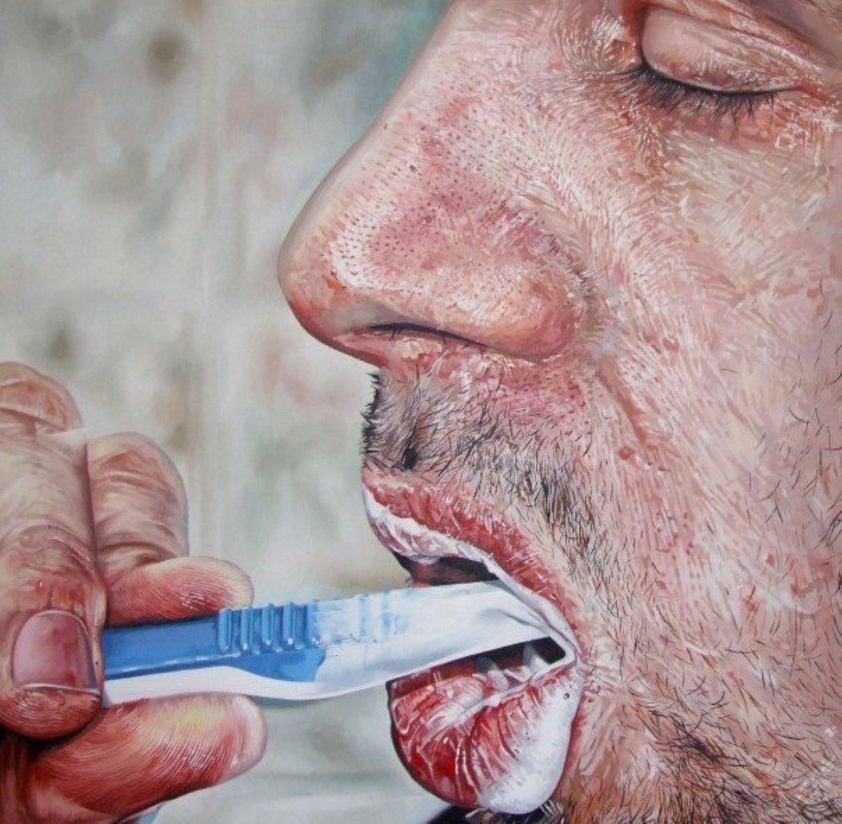 Photorealistic Portrait Oil Painting By Andrew Newton, 30 X 30, Phil, Original Artwork