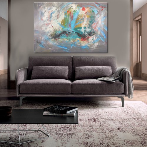 large paintings for living room/extra large painting/abstract Wall Art/original painting/painting on canvas 120x80-title-c662 by Sauro Bos