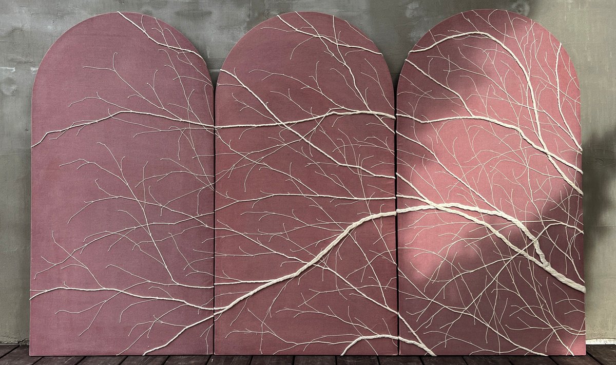 Organic Botanical Painting By Olya Tereschuk, 78 X 49", Windows To Eden - Triptych, Original Artwork