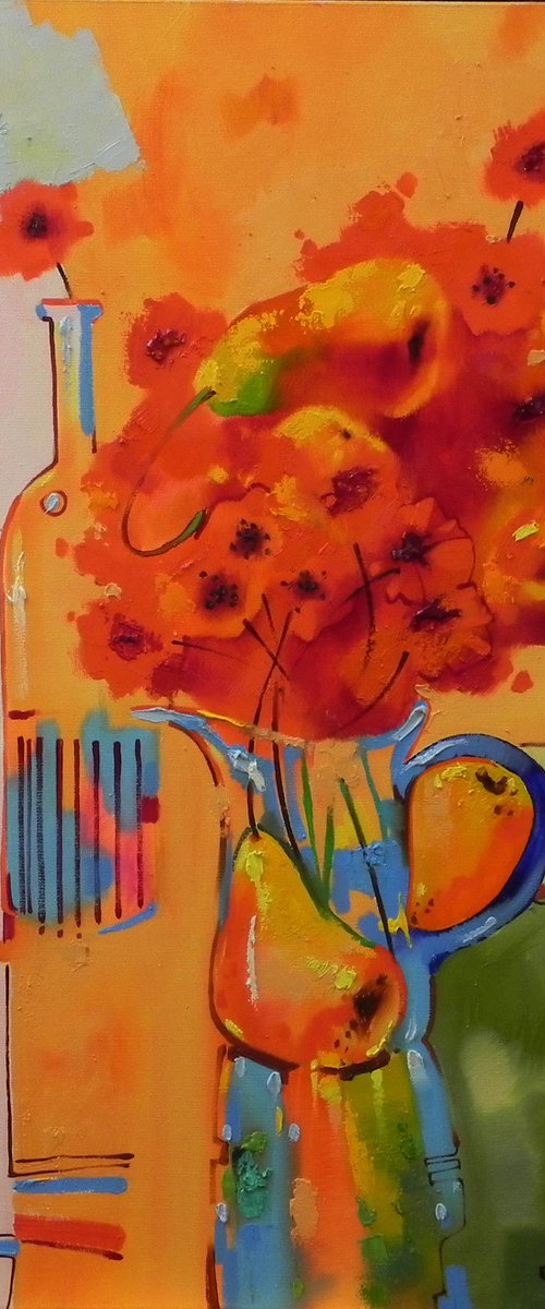 "Morning bouquet" Original Abstract Still life Home wall Art by Mykhailo Novikov