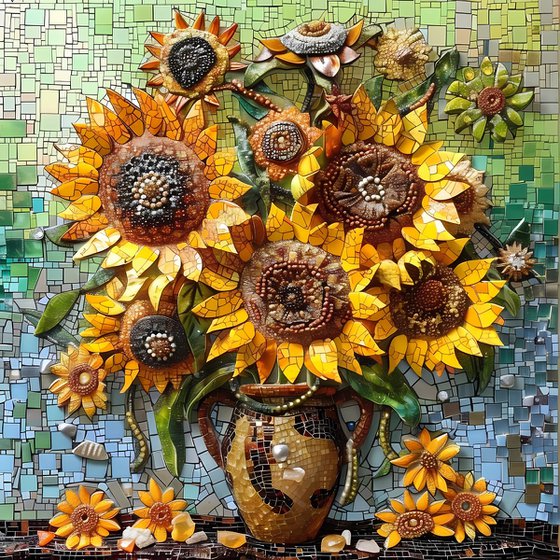 Sunflowers mosaic