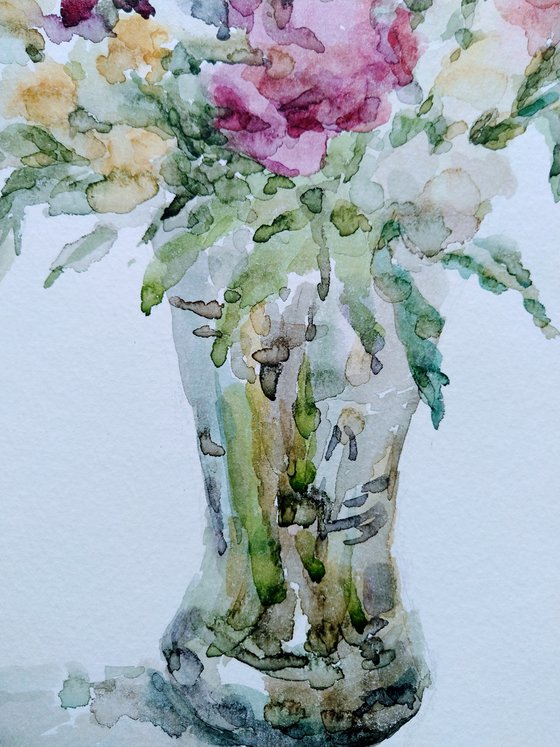 Bouquet of summer. Original watercolor painting.