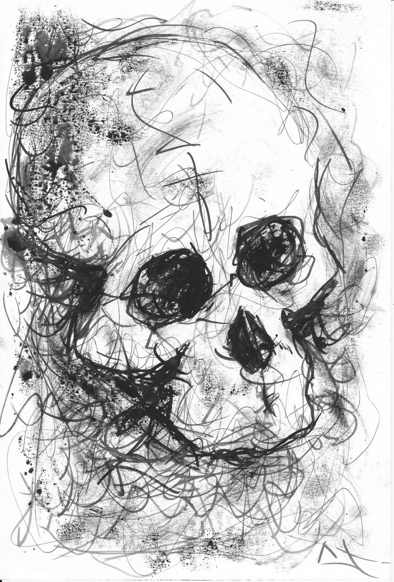 Expressive Portrait Limited Edition Print By Lionel Le Jeune, 8 X 12", Skull, Original Artwork