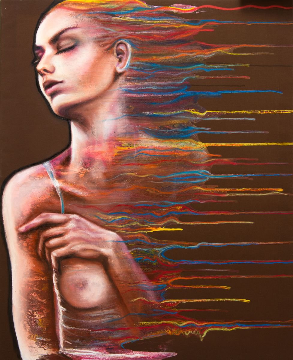 Expressive Painting , Color Temptation Ii By Elena Kraft, 31 X 37, Artwork For Sale On Artfinder