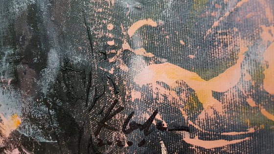DARKSCAPE CREATOR ENERGY TRACES LARGE PAINTING BY O KLOSKA