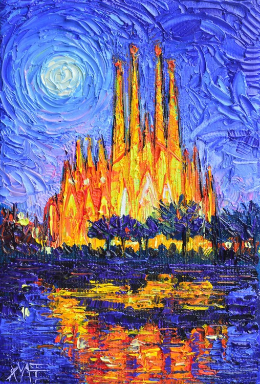 Sagrada Familia Illuminated Barcelona Full Moo Artfinder