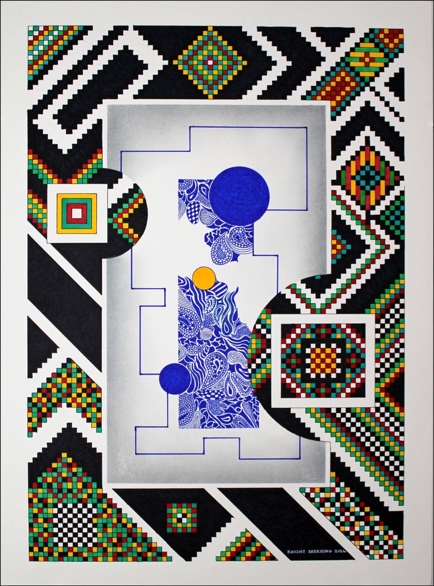 Knight Sherring | Original  Ink Drawing | A Hint Of A Pattern. | 56 X 76Cm | Artwork For Sale On Artfinder