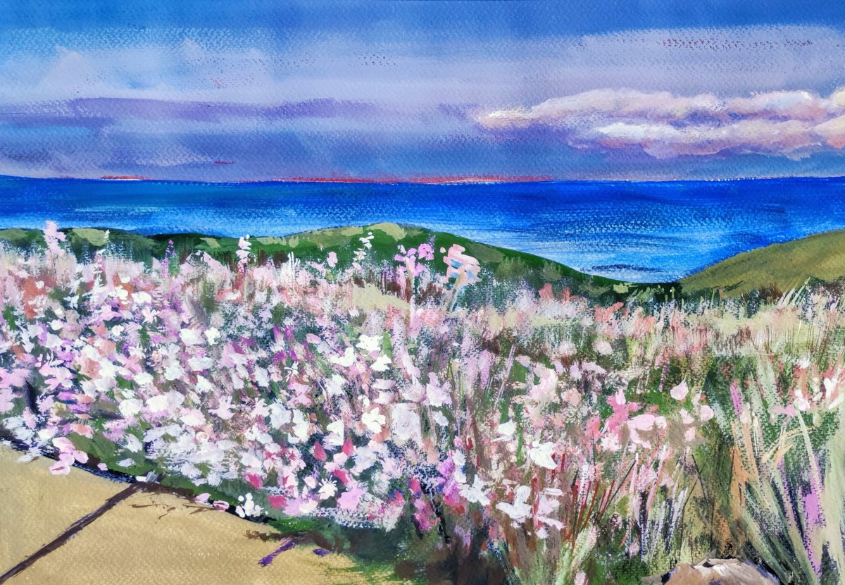 Impressionistic Landscape Painting By Leonid Kirnus, 17 X 12", It Gets Evening, Original Artwork