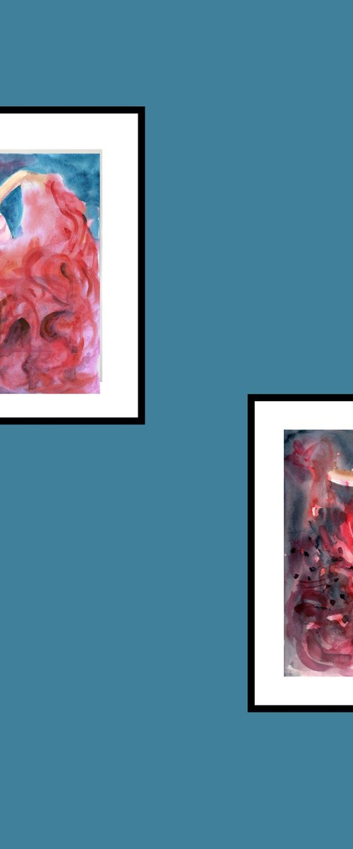 Set of Two Flamenco Dancers by Asha Shenoy