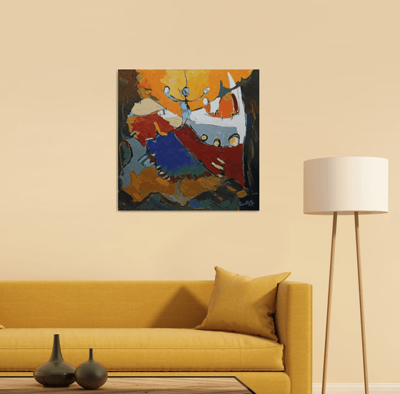 Dance (70x70cm, oil painting, ready to hang)