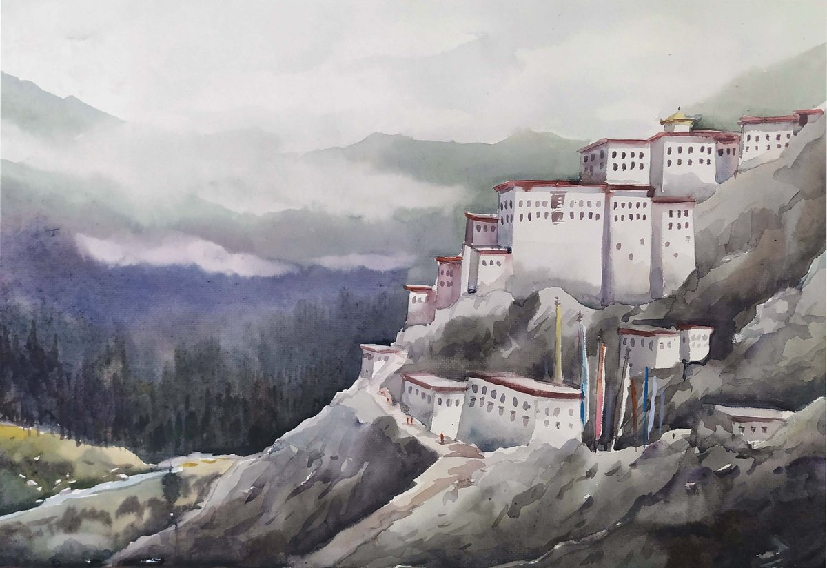 Monasteries in Misty Himalaya II by Samiran Sarkar