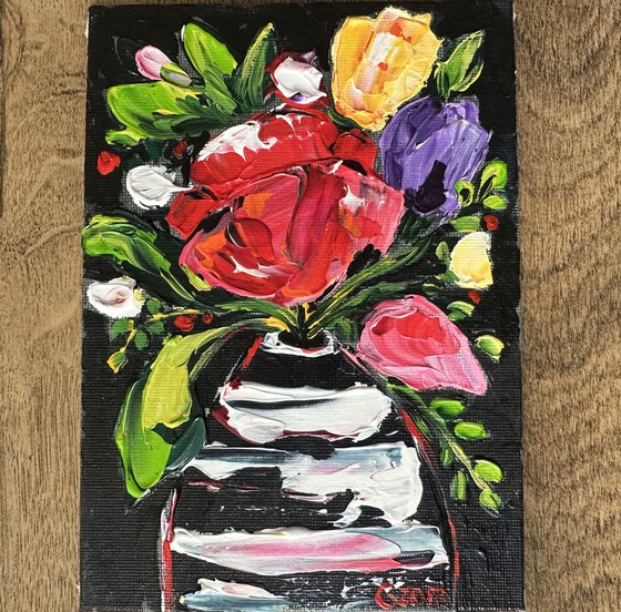 Flowers with black background