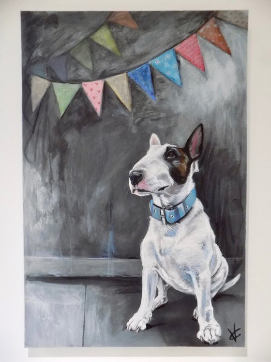 Bull terrier painting called 'The Celebration'